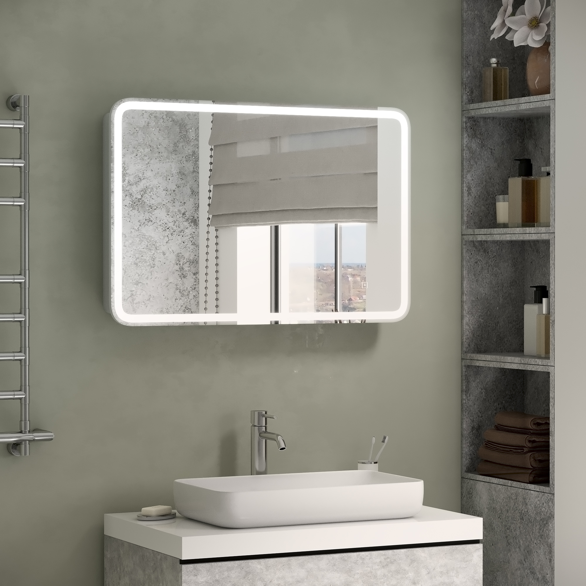 Зеркало-шкаф "Tokio LED" 900х530 с подсветкой