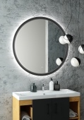 Зеркало "Planet black Led" D 800 с бесконтактным сенсором