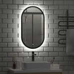 Зеркало "Prime Black LED"  450х800 c  подсветкой